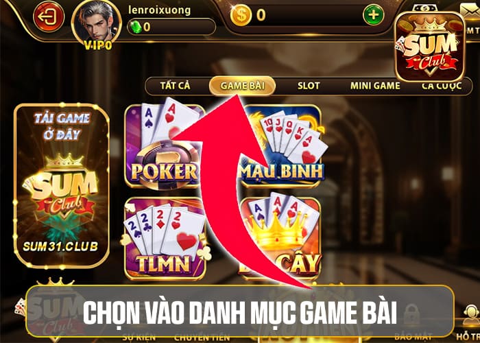 Các bước tham gia Game Bài Sumclub