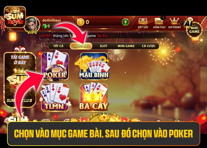 Các bước tham gia Poker Sumclub